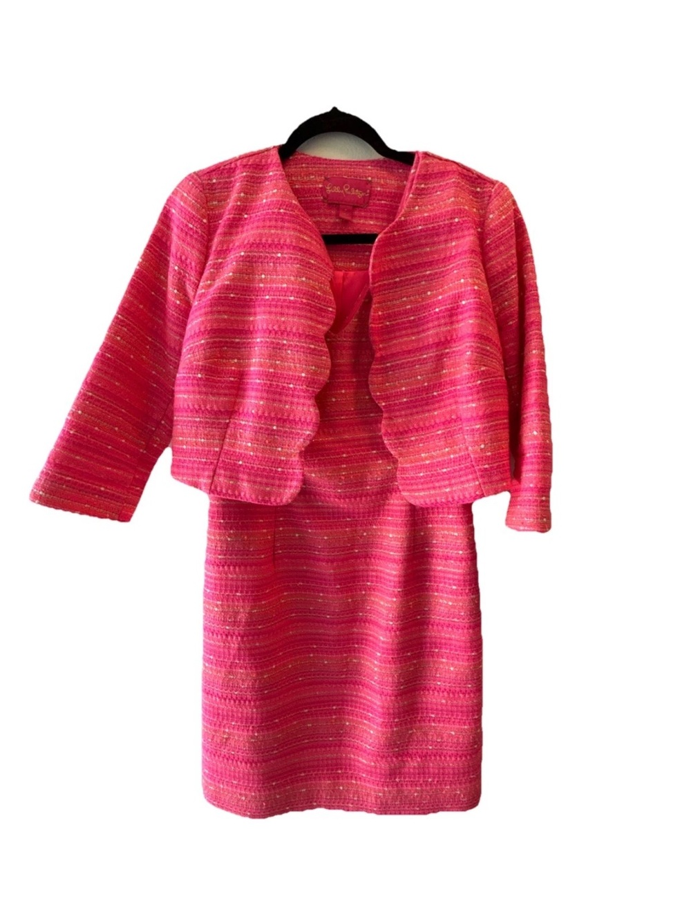 Lilly Pulitzer Coral Pink Women's dress and Jacket (set) size 4 beautiful!